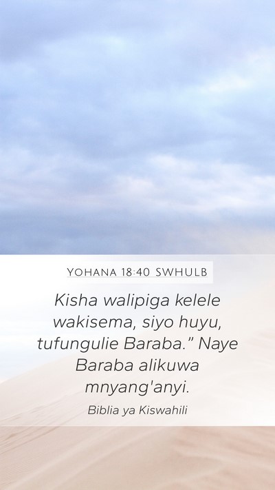 Yohana 18:40 SWHULB Bible Verse Image
