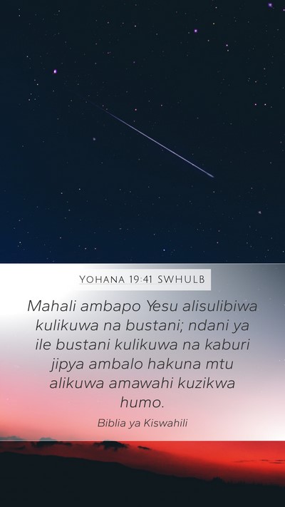 Yohana 19:41 SWHULB Bible Verse Image