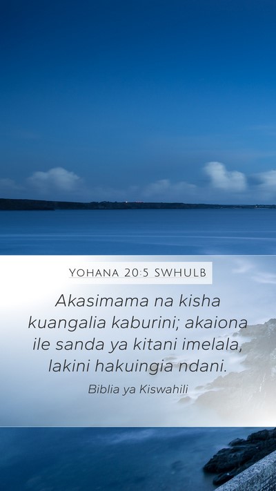 Yohana 20:5 SWHULB Bible Verse Image