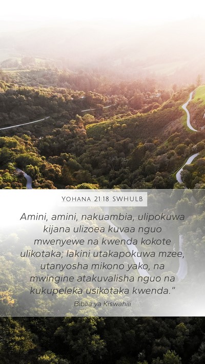 Yohana 21:18 SWHULB Bible Verse Image