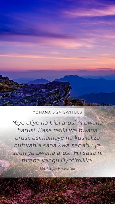 Yohana 3:29 SWHULB Bible Verse Image