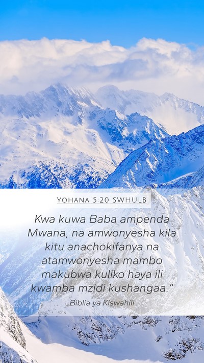 Yohana 5:20 SWHULB Bible Verse Image