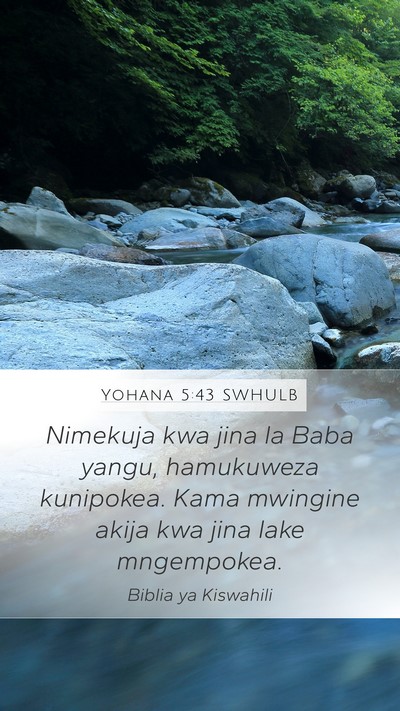 Yohana 5:43 SWHULB Bible Verse Image