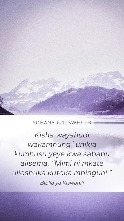 Yohana 6:41 SWHULB Bible Verse Image