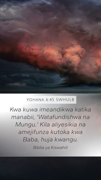 Yohana 6:45 SWHULB Bible Verse Image