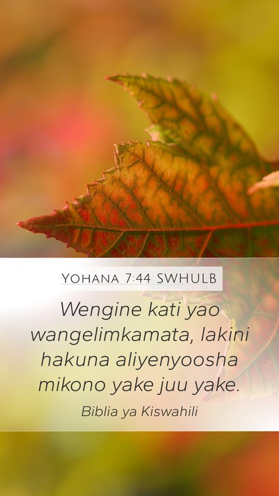Yohana 7:44 SWHULB Bible Verse Image
