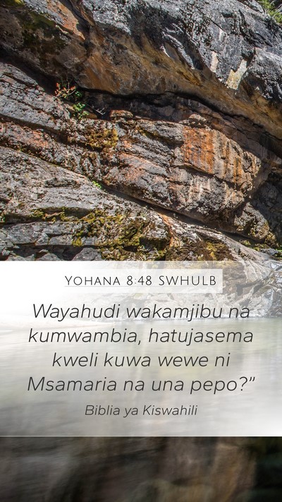 Yohana 8:48 SWHULB Bible Verse Image