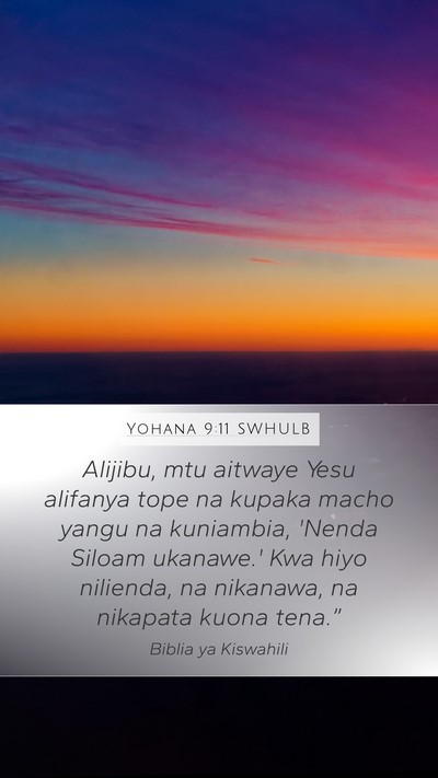 Yohana 9:11 SWHULB Bible Verse Image