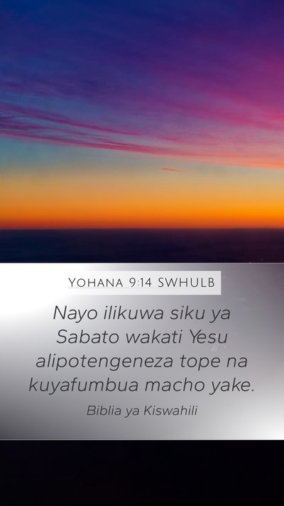 Yohana 9:14 SWHULB Bible Verse Image