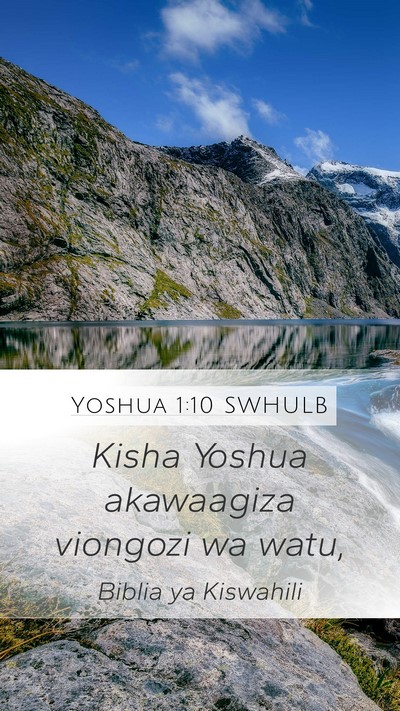 Yoshua 1:10 SWHULB Mobile Phone Wallpaper - Kisha Yoshua akawaagiza viongozi wa - Mobile Bible Verse Wallpaper