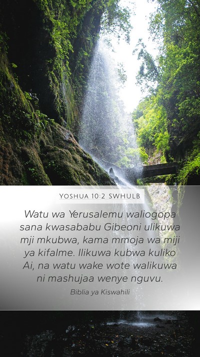 Yoshua 10:2 SWHULB Bible Verse Image