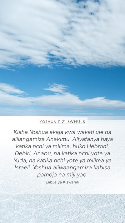 Yoshua 11:21 SWHULB Bible Verse Image