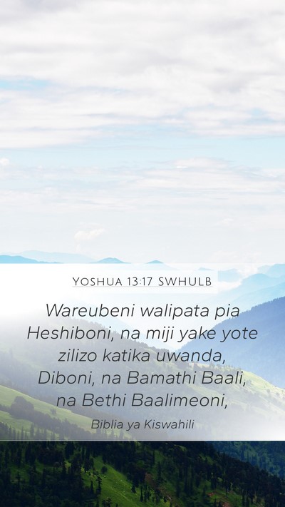 Yoshua 13:17 SWHULB Bible Verse Image