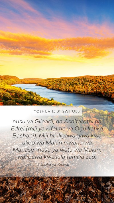 Yoshua 13:31 SWHULB Bible Verse Image