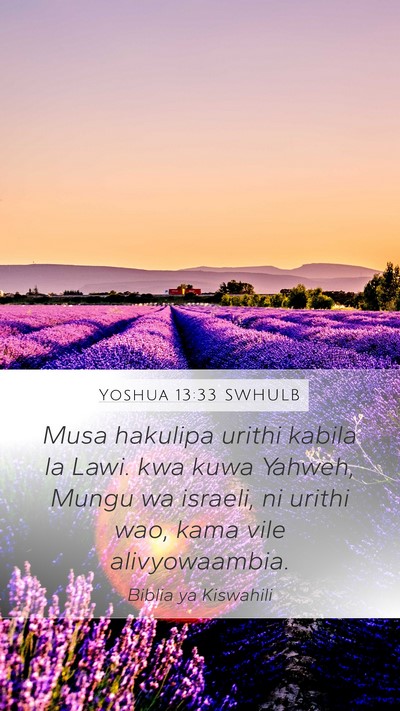 Yoshua 13:33 SWHULB Bible Verse Image