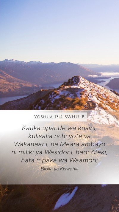 Yoshua 13:4 SWHULB Bible Verse Image