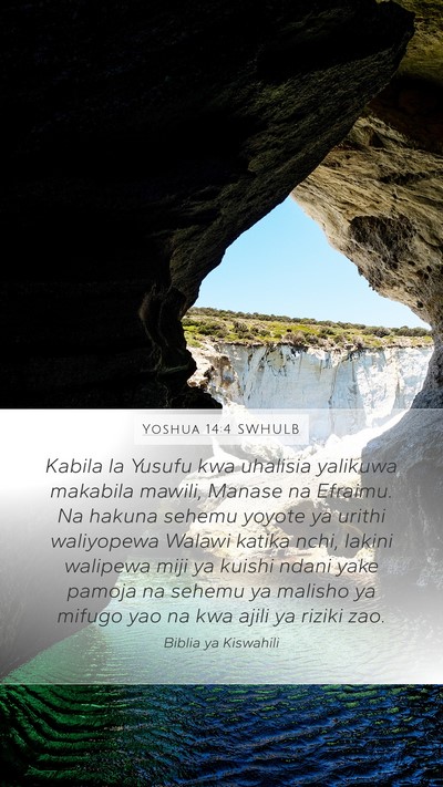Yoshua 14:4 SWHULB Bible Verse Image