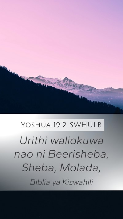 Yoshua 19:2 SWHULB Bible Verse Image