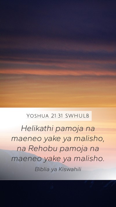 Yoshua 21:31 SWHULB Bible Verse Image