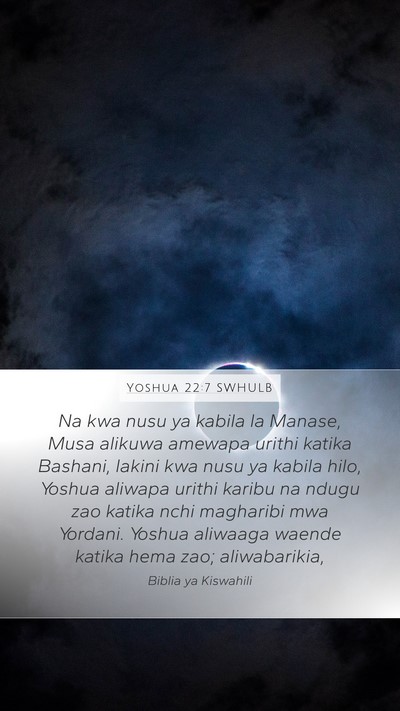 Yoshua 22:7 SWHULB Bible Verse Image