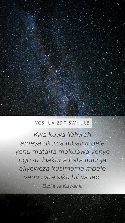 Yoshua 23:9 SWHULB Bible Verse Image