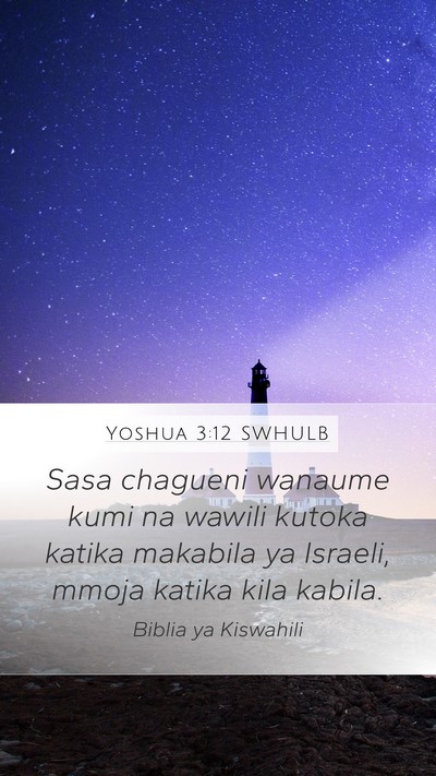 Yoshua 3:12 SWHULB Bible Verse Image