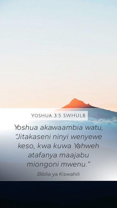Yoshua 3:5 SWHULB Bible Verse Image