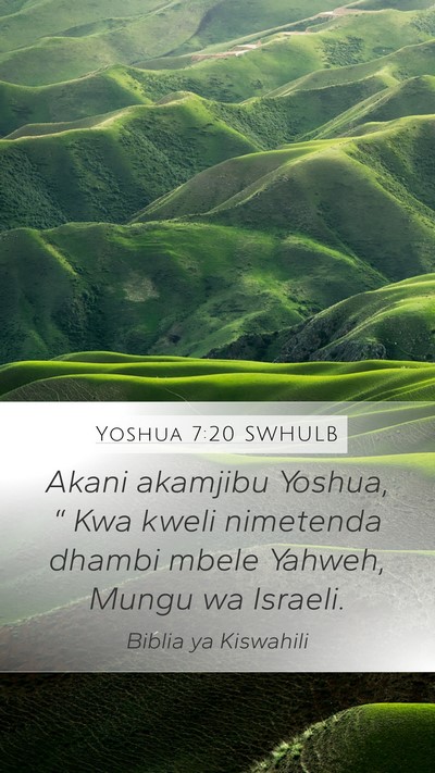 Yoshua 7:20 SWHULB Bible Verse Image