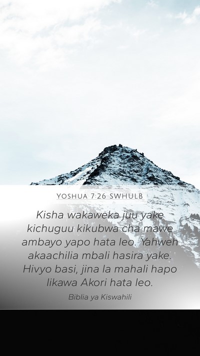 Yoshua 7:26 SWHULB Bible Verse Image