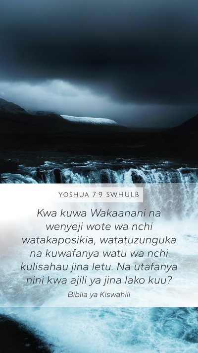 Yoshua 7:9 SWHULB Bible Verse Image