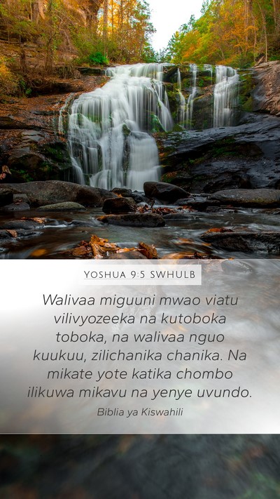 Yoshua 9:5 SWHULB Mobile Phone Wallpaper - Walivaa miguuni mwao viatu vilivyozeeka na - Mobile Bible Verse Wallpaper
