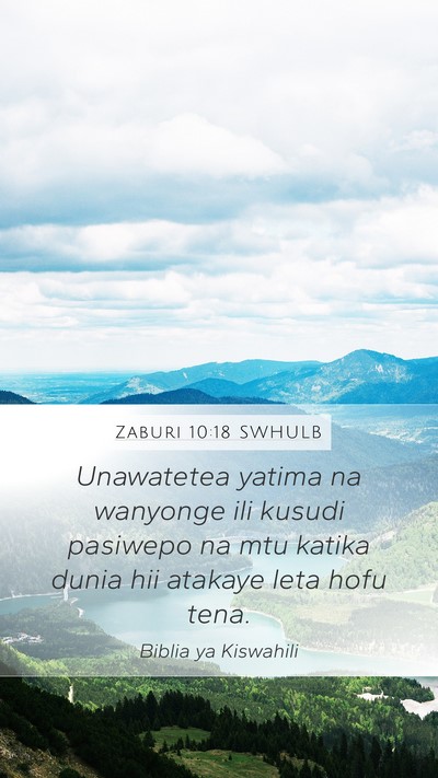 Zaburi 10:18 SWHULB Bible Verse Image