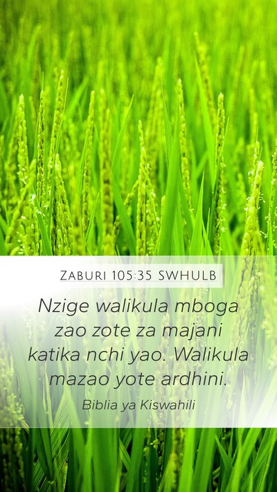 Zaburi 105:35 SWHULB Mobile Phone Wallpaper - Nzige walikula mboga zao zote za majani katika - Mobile Bible Verse Wallpaper