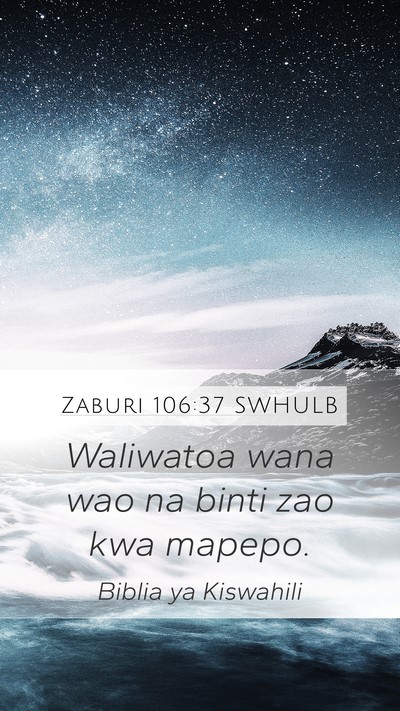 Zaburi 106:37 SWHULB Bible Verse Image