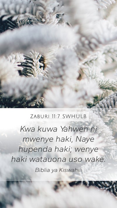 Zaburi 11:7 SWHULB Bible Verse Image