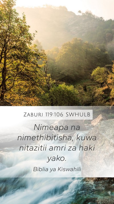 Zaburi 119:106 SWHULB Bible Verse Image