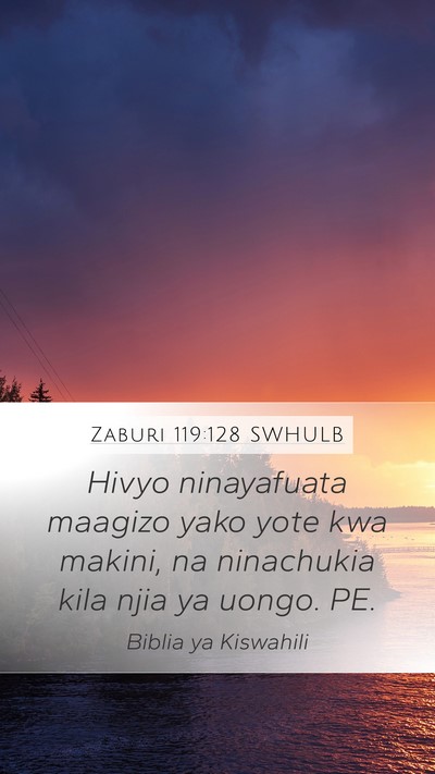 Zaburi 119:128 SWHULB Bible Verse Image