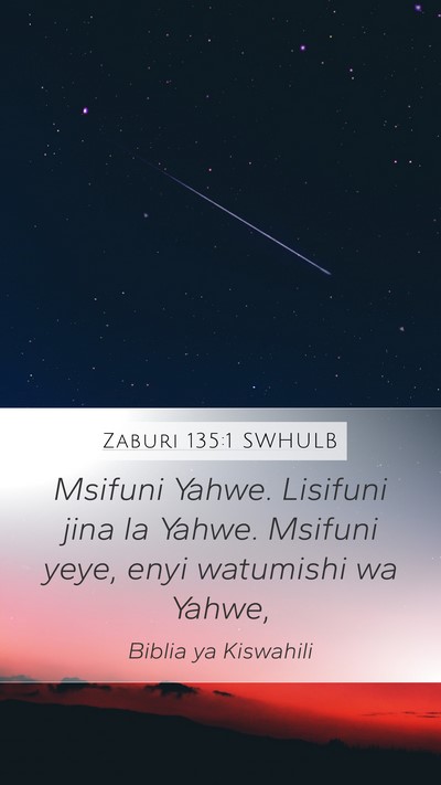 Zaburi 135:1 SWHULB Bible Verse Image