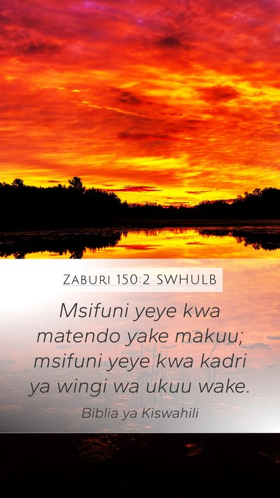 Zaburi 150:2 SWHULB Bible Verse Image