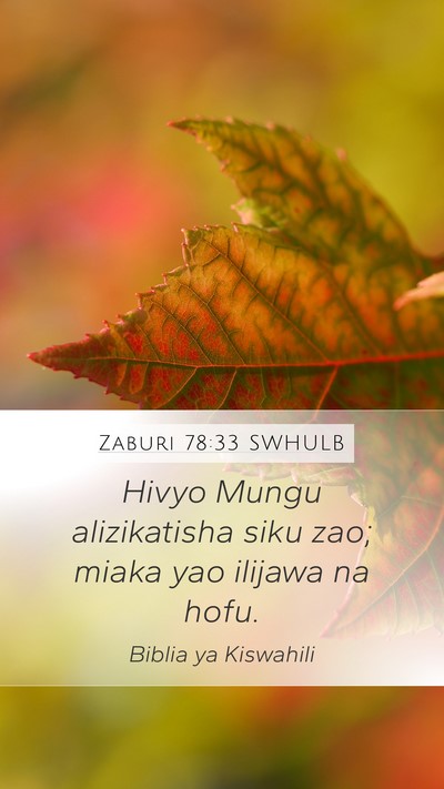 Zaburi 78:33 SWHULB Bible Verse Image