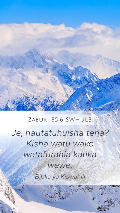 Zaburi 85:6 SWHULB Bible Verse Image