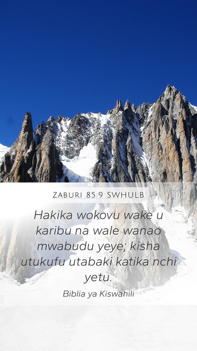 Zaburi 85:9 SWHULB Bible Verse Image