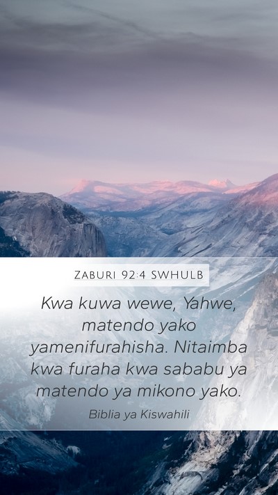 Zaburi 92:4 SWHULB Bible Verse Image