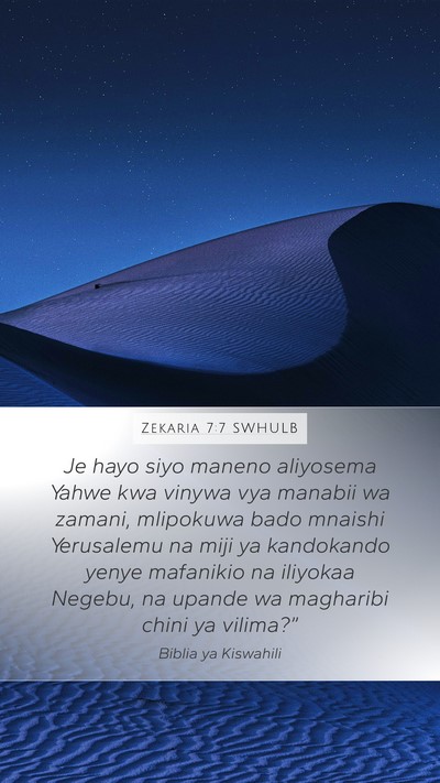 Zekaria 7:7 SWHULB Bible Verse Image