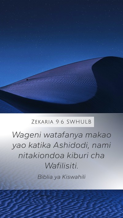 Zekaria 9:6 SWHULB Bible Verse Image